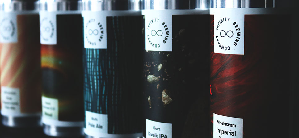 Infinity beer in cans